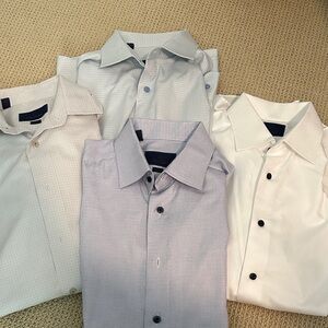 David Donahue Men's Classic Dress Shirt Set of 4 - Slim Fit - 16.5 32/33